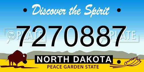 7270887 North Dakota License Plate