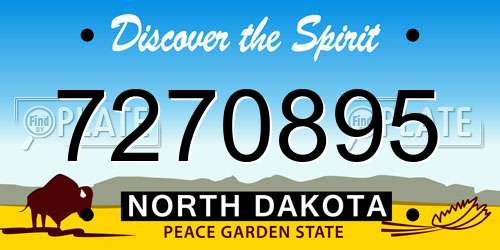 7270895 North Dakota License Plate