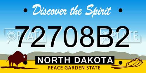 72708B2 North Dakota License Plate