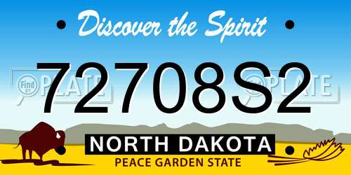 72708S2 North Dakota License Plate