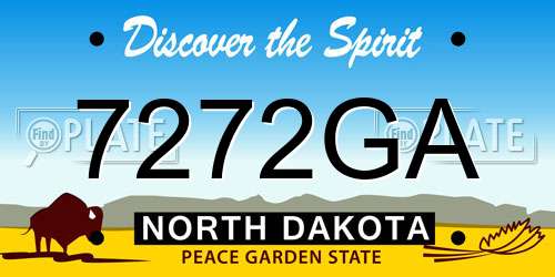 7272GA North Dakota License Plate