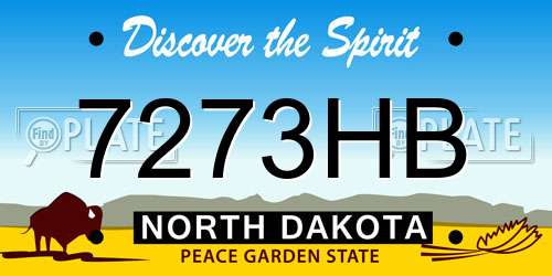 7273HB North Dakota License Plate
