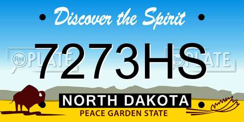 7273HS North Dakota License Plate