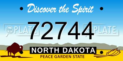 72744 North Dakota License Plate