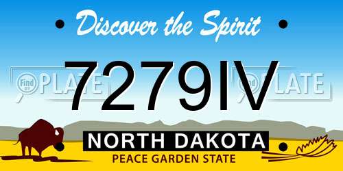 7279IV North Dakota License Plate