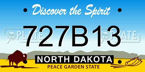727B13 North Dakota License Plate
