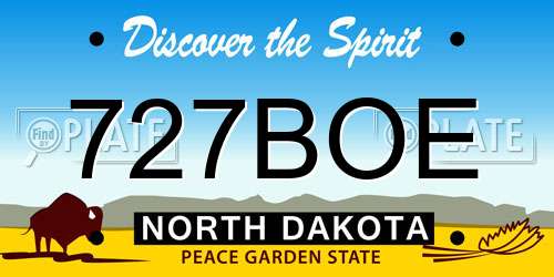727BOE North Dakota License Plate
