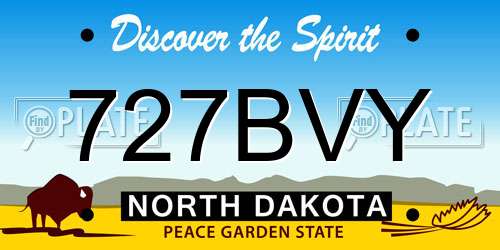727BVY North Dakota License Plate