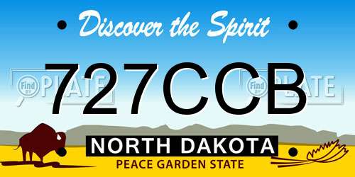 727CCB North Dakota License Plate