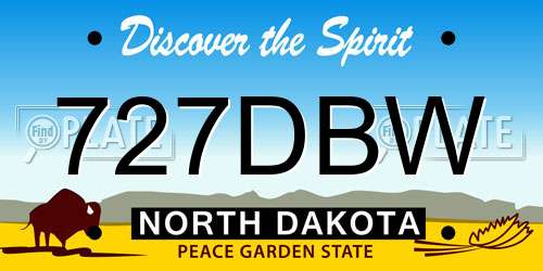 727DBW North Dakota License Plate