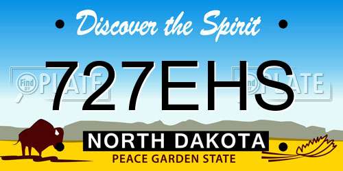 727EHS North Dakota License Plate