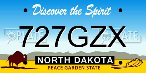 727GZX North Dakota License Plate