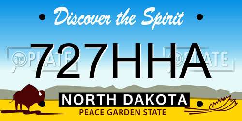 727HHA North Dakota License Plate