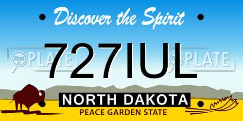 727IUL North Dakota License Plate