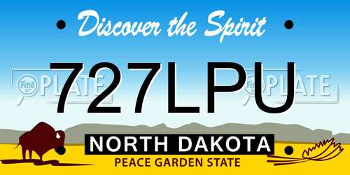 727LPU North Dakota License Plate
