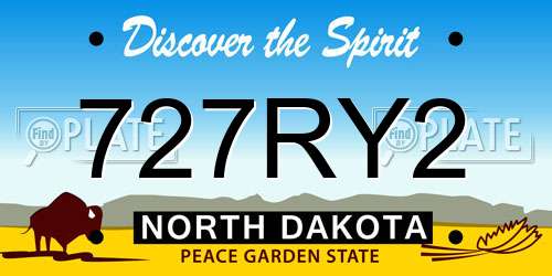 727RY2 North Dakota License Plate