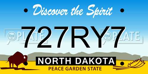 727RY7 North Dakota License Plate