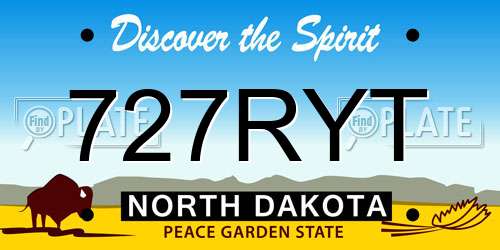 727RYT North Dakota License Plate