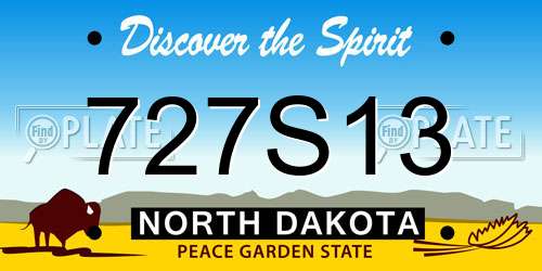 727S13 North Dakota License Plate