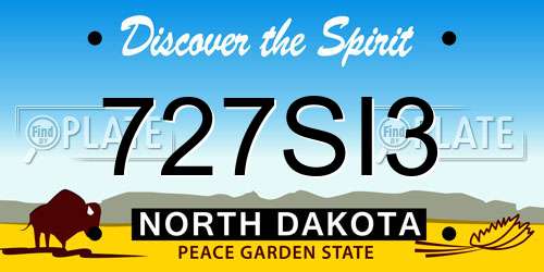 727SI3 North Dakota License Plate