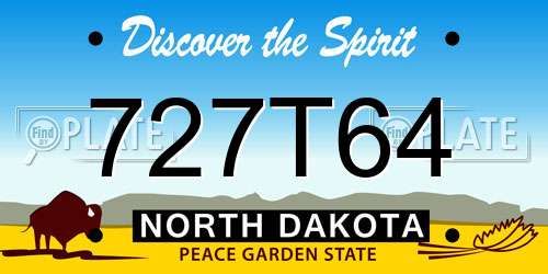 727T64 North Dakota License Plate