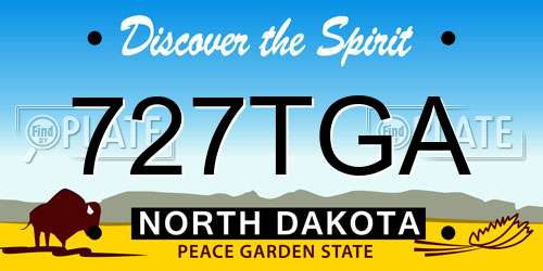 727TGA North Dakota License Plate