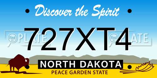 727XT4 North Dakota License Plate