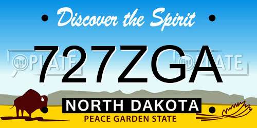 727ZGA North Dakota License Plate
