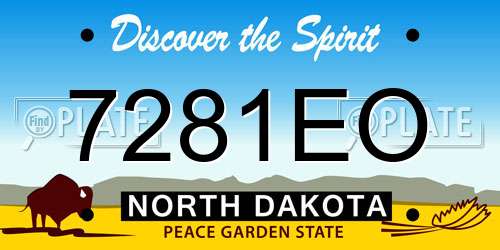 7281EO North Dakota License Plate