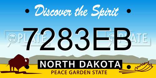 7283EB North Dakota License Plate