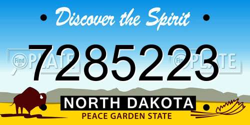 7285223 North Dakota License Plate