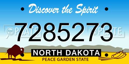 7285273 North Dakota License Plate
