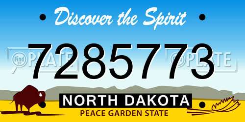 7285773 North Dakota License Plate