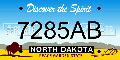 7285AB North Dakota License Plate