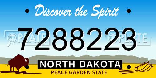 7288223 North Dakota License Plate