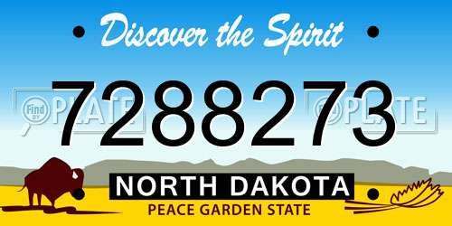 7288273 North Dakota License Plate