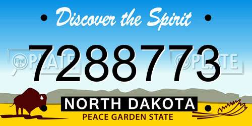 7288773 North Dakota License Plate