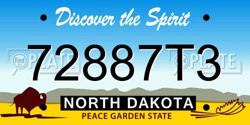 72887T3 North Dakota License Plate