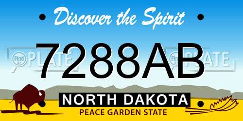 7288AB North Dakota License Plate