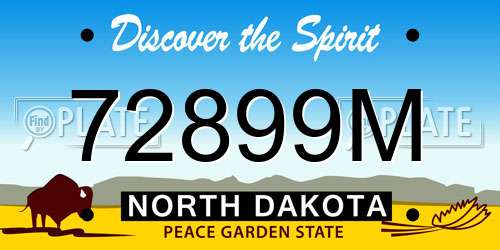 72899M North Dakota License Plate