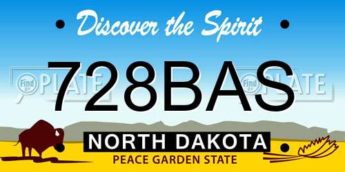 728BAS North Dakota License Plate