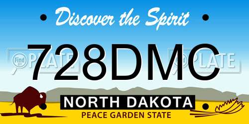 728DMC North Dakota License Plate