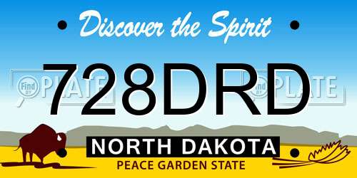 728DRD North Dakota License Plate