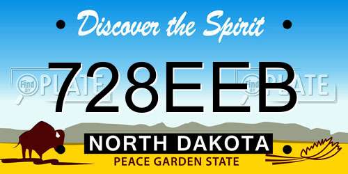 728EEB North Dakota License Plate