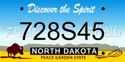 728S45 North Dakota License Plate