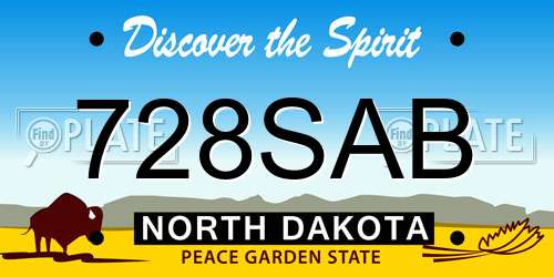 728SAB North Dakota License Plate