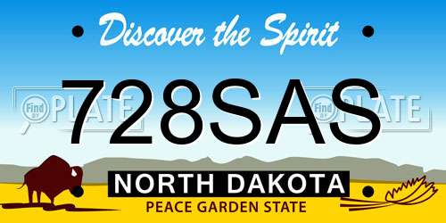 728SAS North Dakota License Plate