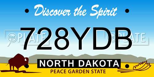 728YDB North Dakota License Plate