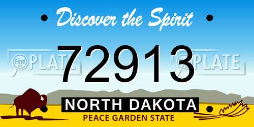 72913 North Dakota License Plate
