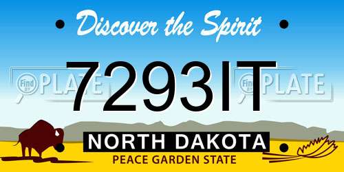 7293IT North Dakota License Plate